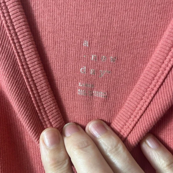 a new day Women's Scoop Neck Bodysuit Bundle Coral and Blue Size Large - Picture 5 of 11